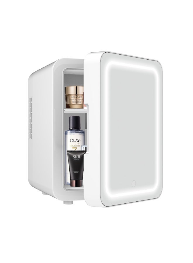 MIXDE Portable Mini Makeup Fridge with LED Light Mirror Cosmetic Storage Cooler and Warmer Freezer - Image 4
